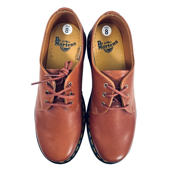 Dr. Martens NEW 1461 Carrara Leather Oxford Shoes in Saddle Tan Men's Size 8 - Picture 4 of 16